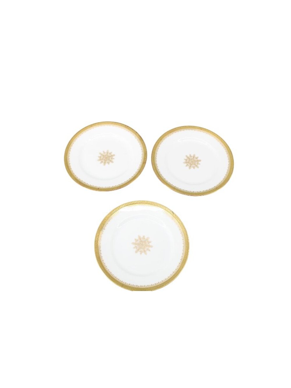 3 Limoges Gold rim Greek Key Cowell Hubbard Ahrenfeldt Bread Plate 94865